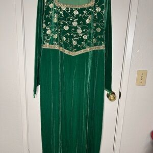 Spirit Green Dress with Gold Detailing
